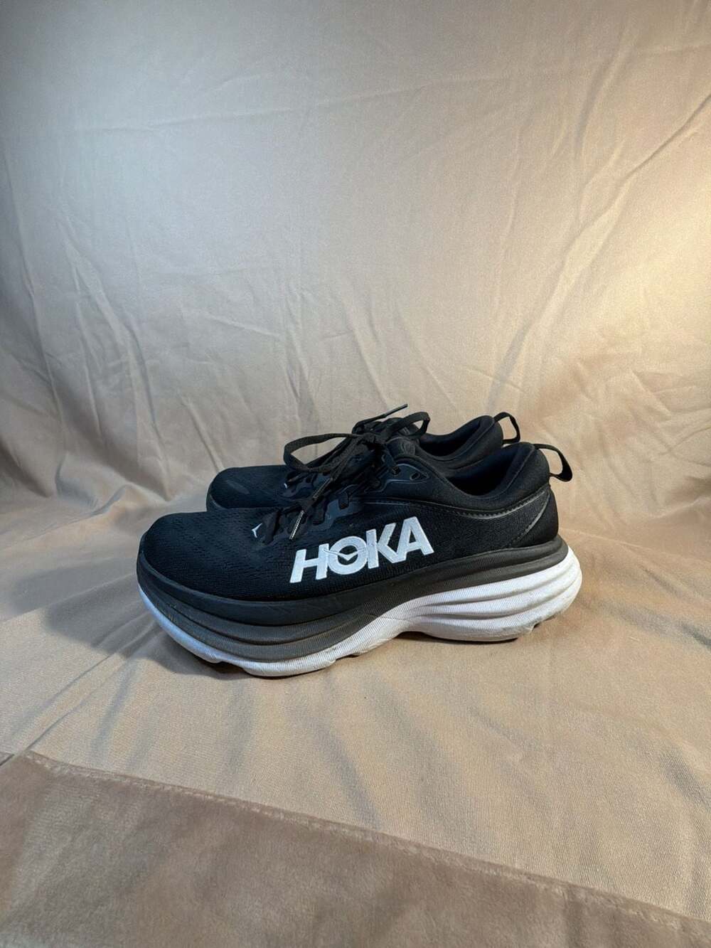 HOKA Bondi 8 Black White Running Shoes